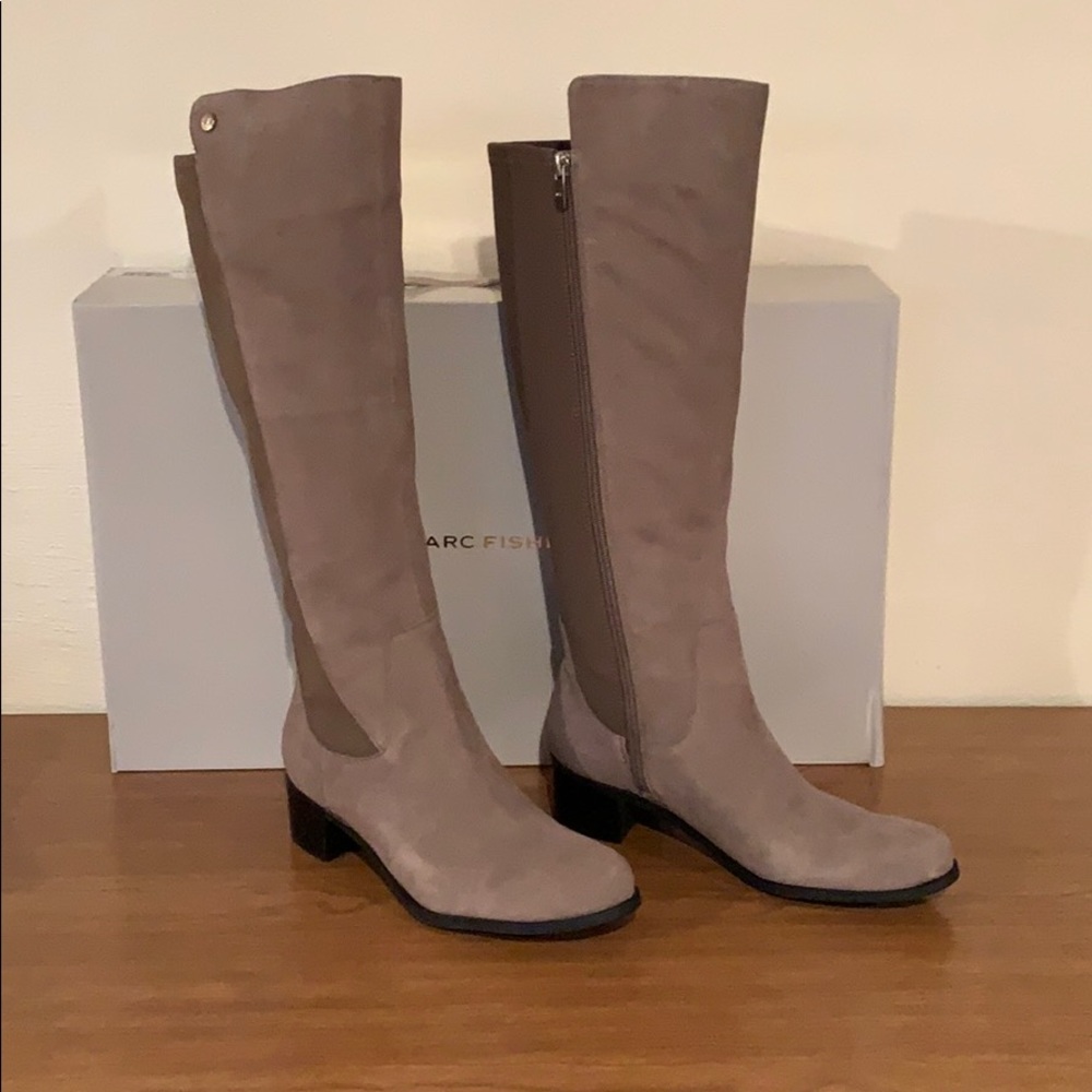 Marc Fisher Wide Calf Boots - Taupe - Size 9-1/2